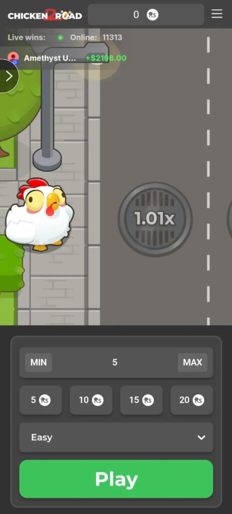 Chicken Road 2 APK game interface on CT777 real earning platform