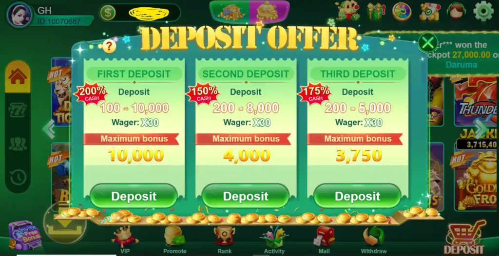 3 Patti Gold APK deposit offers and bonus rewards for Android users