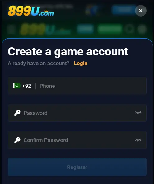 899U APK account creation and registration process for Android users