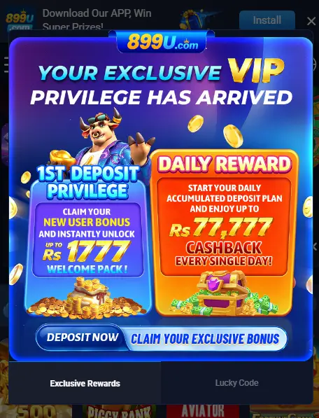 899U APK deposit rewards and bonus offers for Android users