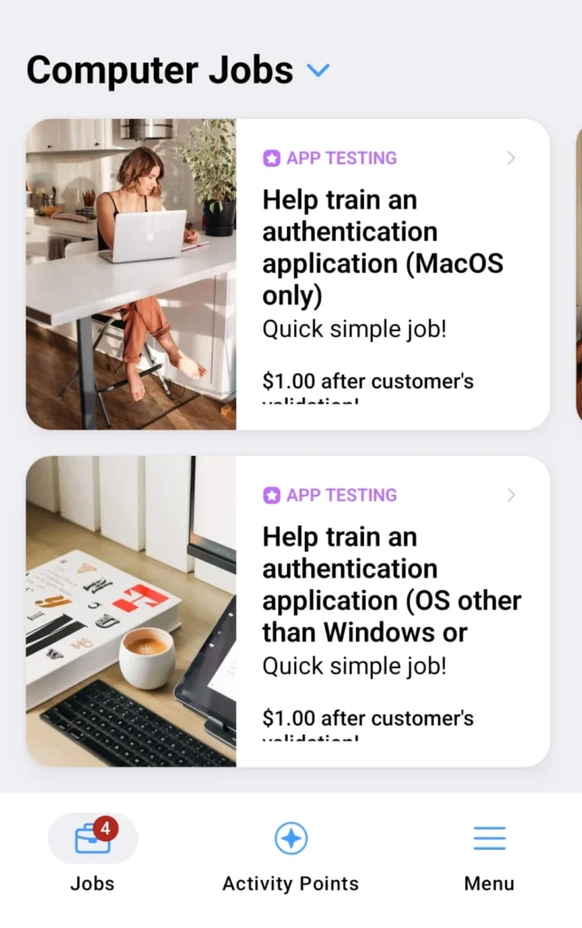 Clickworker computer jobs and online tasks for earning money from home