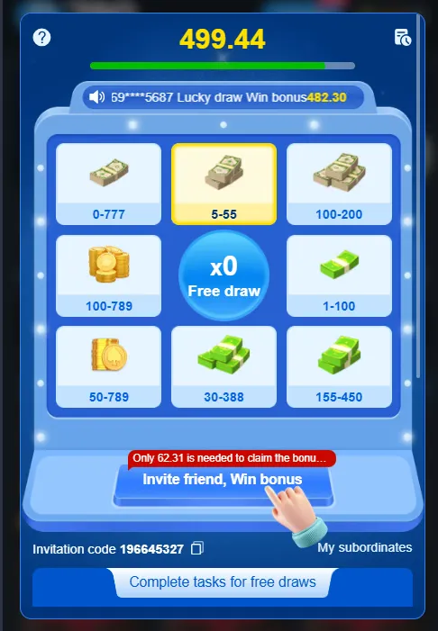 R789 Game APK invite screen showing the latest 2026 Android version with login, download, and bonus features.