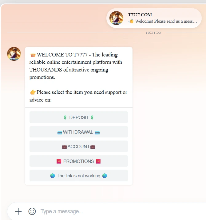 T7777 Game customer support for player assistance