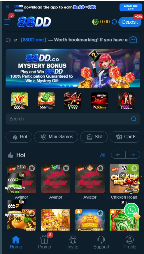 88DD Game APK games interface