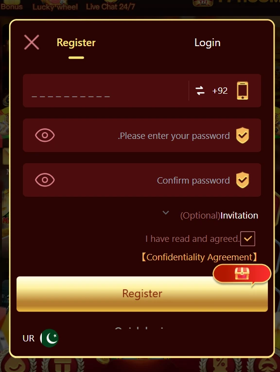 Y71 Game registration and login